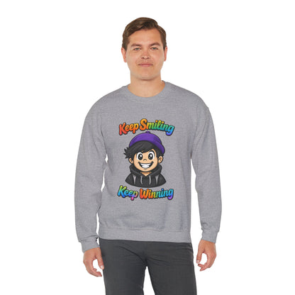 Happy Vibes Crewneck Sweatshirt - Keep Smiling Men's Sweater - Motivational Sweater & Inspirational Gift
