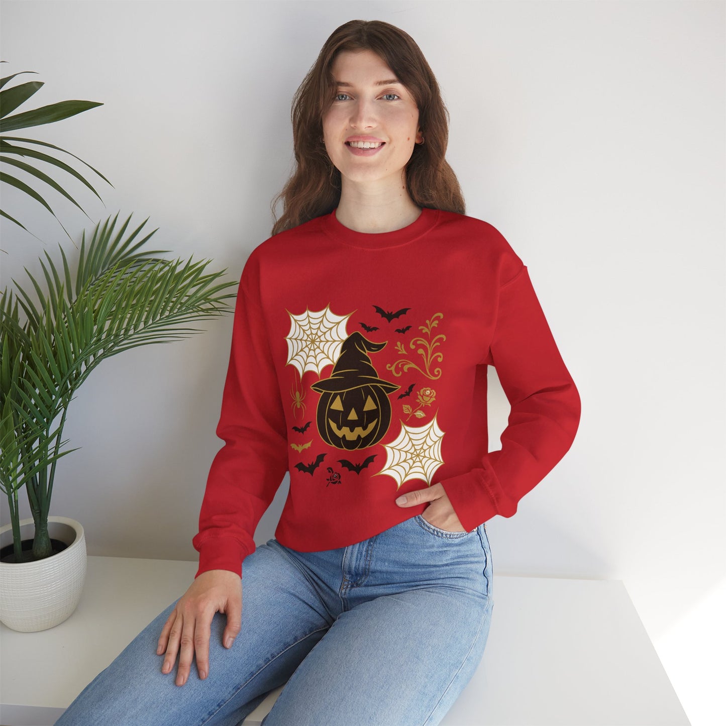 Halloween Pumpkin Sweatshirt – Spooky Crewneck - Halloween Sweatshirt - Cozy Fall Sweater & Seasonal Gift