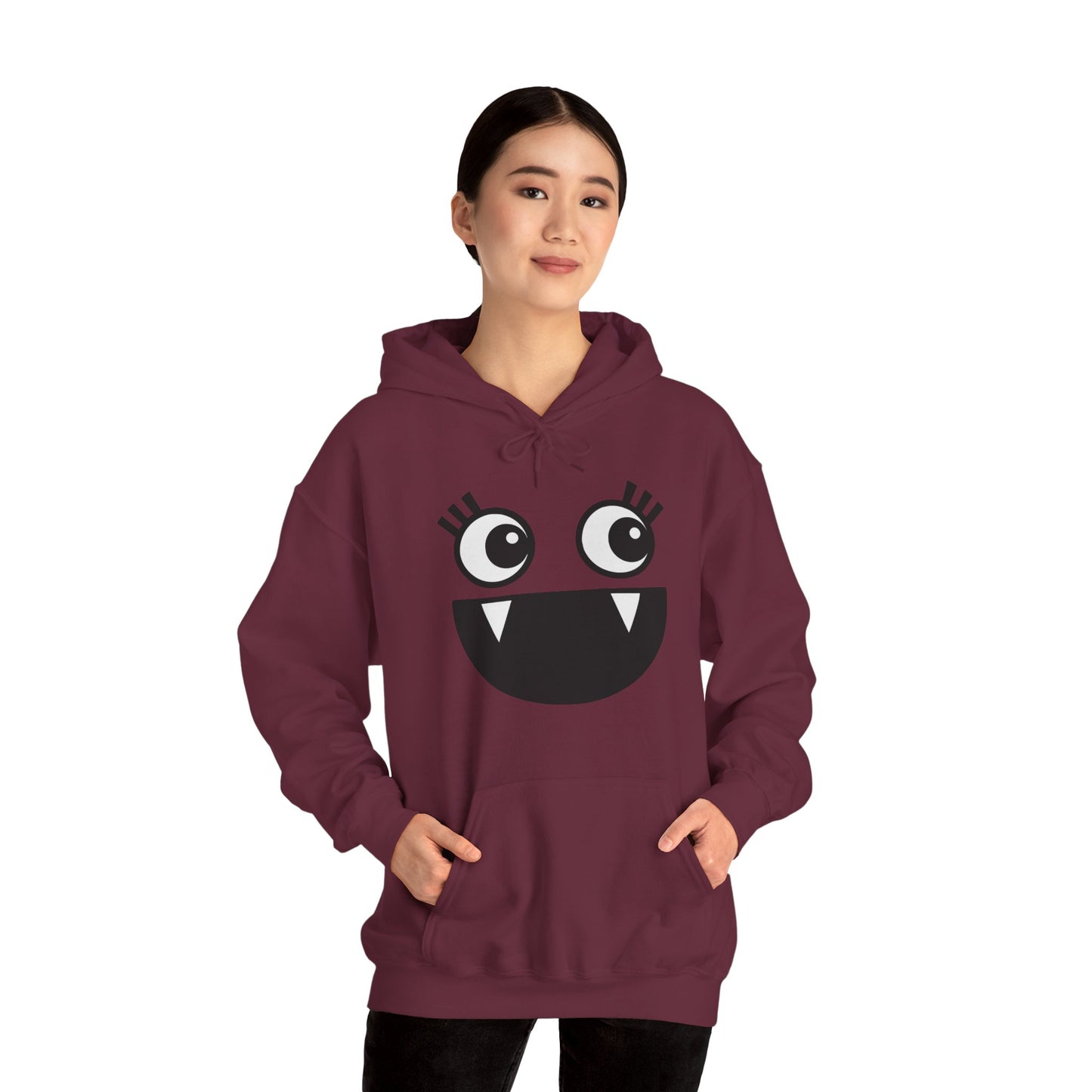 Cartoon Hoodie - Funny Monster Face Hoodie for Women