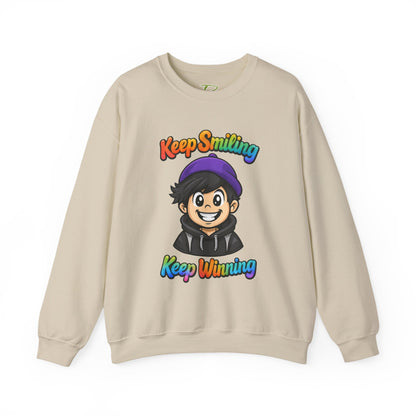 Happy Vibes Crewneck Sweatshirt - Keep Smiling Men's Sweater - Motivational Sweater & Inspirational Gift