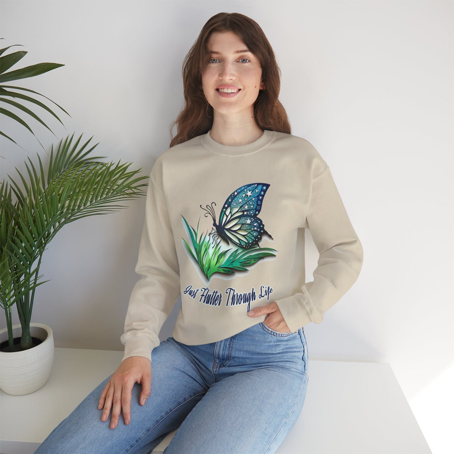 Women’s Butterfly Sweatshirt – Inspirational Crewneck - Nature Lovers Gifts for Her