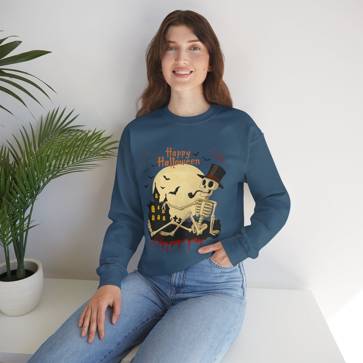 Halloween Skeleton Sweatshirt - Spooky Crewneck- Halloween Crewneck Sweater - Halloween Costume