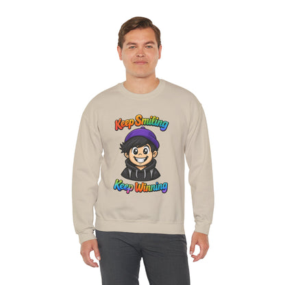 Happy Vibes Crewneck Sweatshirt - Keep Smiling Men's Sweater - Motivational Sweater & Inspirational Gift