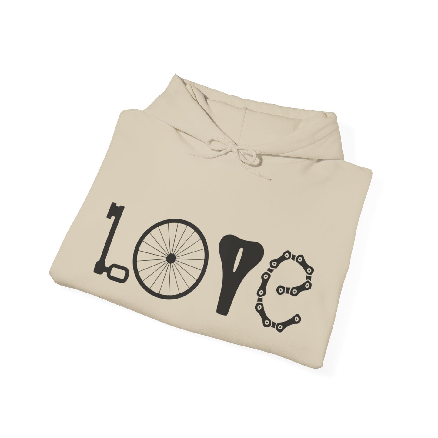 Bicycle Love Hoodie - Mountain Bike Hoodie - Unisex Cycling Hoodie, Cozy Bike Lover Gift & Outdoor Apparel