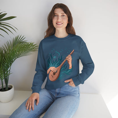 Music Lover Crewneck - Musical Women's Sweatshirt - Artistic Graphic Gift for Musicians