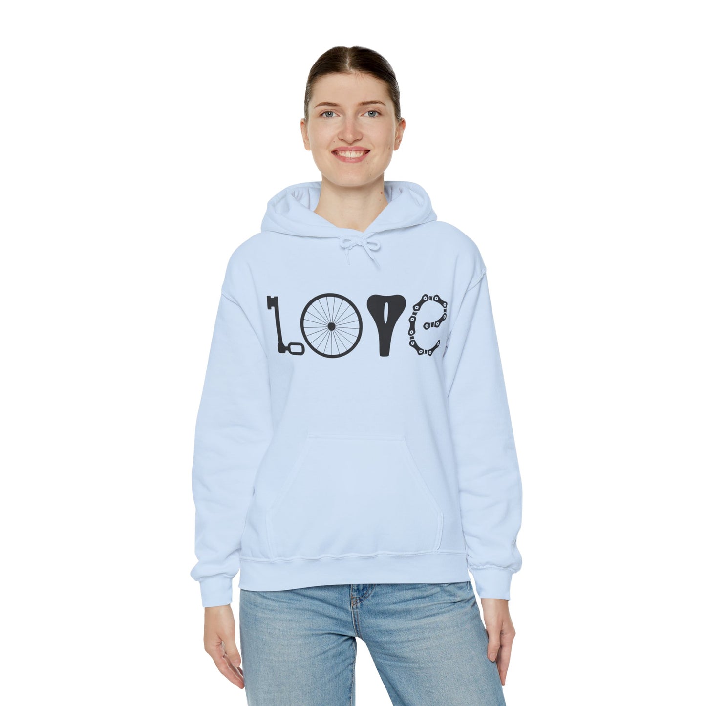 Bicycle Love Hoodie - Mountain Bike Hoodie - Unisex Cycling Hoodie, Cozy Bike Lover Gift & Outdoor Apparel