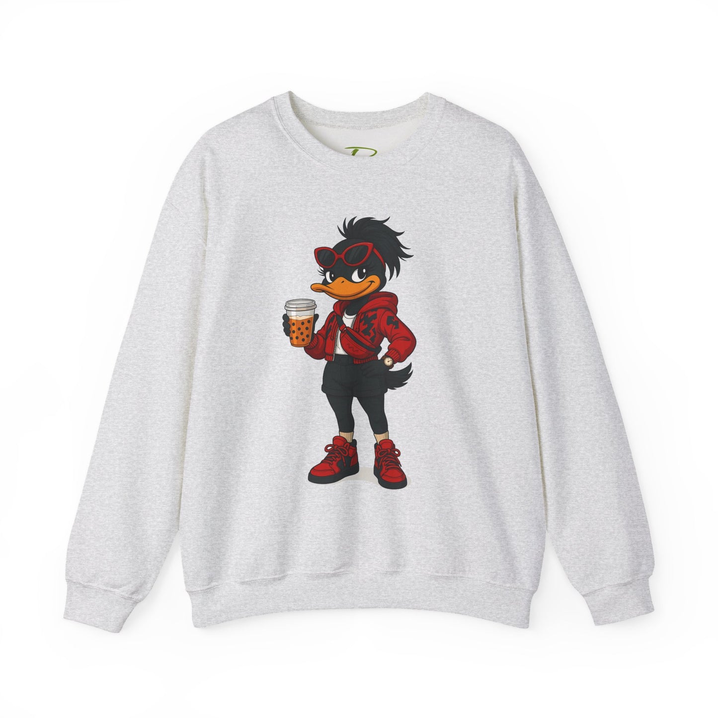 Chic Cartoon Character Sweatshirt - Cozy Women's Crewneck