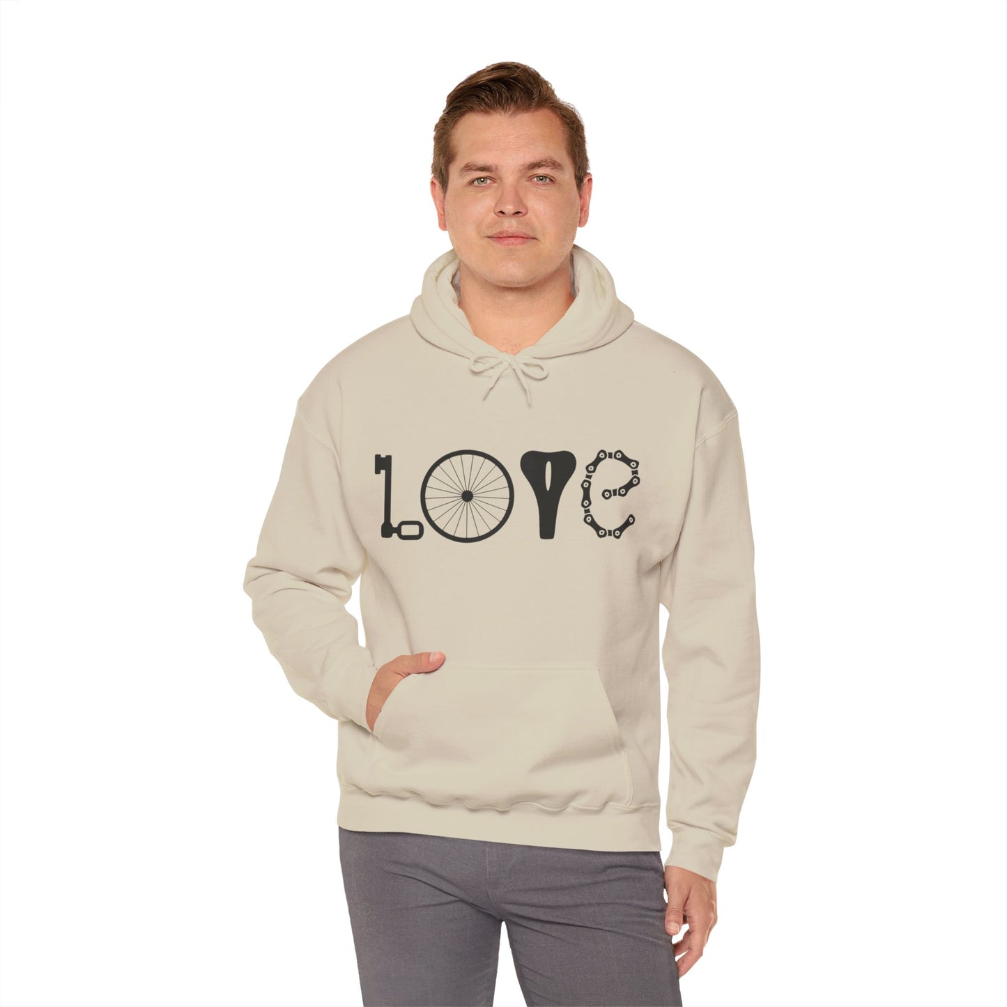 Bicycle Love Hoodie - Mountain Bike Hoodie - Unisex Cycling Hoodie, Cozy Bike Lover Gift & Outdoor Apparel