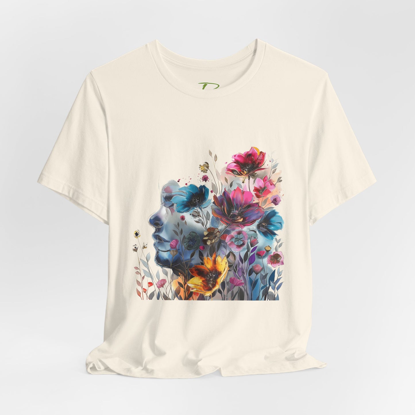 Floral Graphic T-Shirt - Women's Artistic Nature Tee - Lightweight fabric Tee