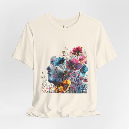 Floral Graphic T-Shirt - Women's Artistic Nature Tee - Lightweight fabric Tee