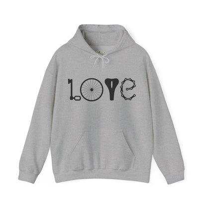 Bicycle Love Hoodie - Mountain Bike Hoodie - Unisex Cycling Hoodie, Cozy Bike Lover Gift & Outdoor Apparel