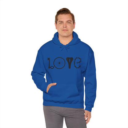 Bicycle Love Hoodie - Mountain Bike Hoodie - Unisex Cycling Hoodie, Cozy Bike Lover Gift & Outdoor Apparel