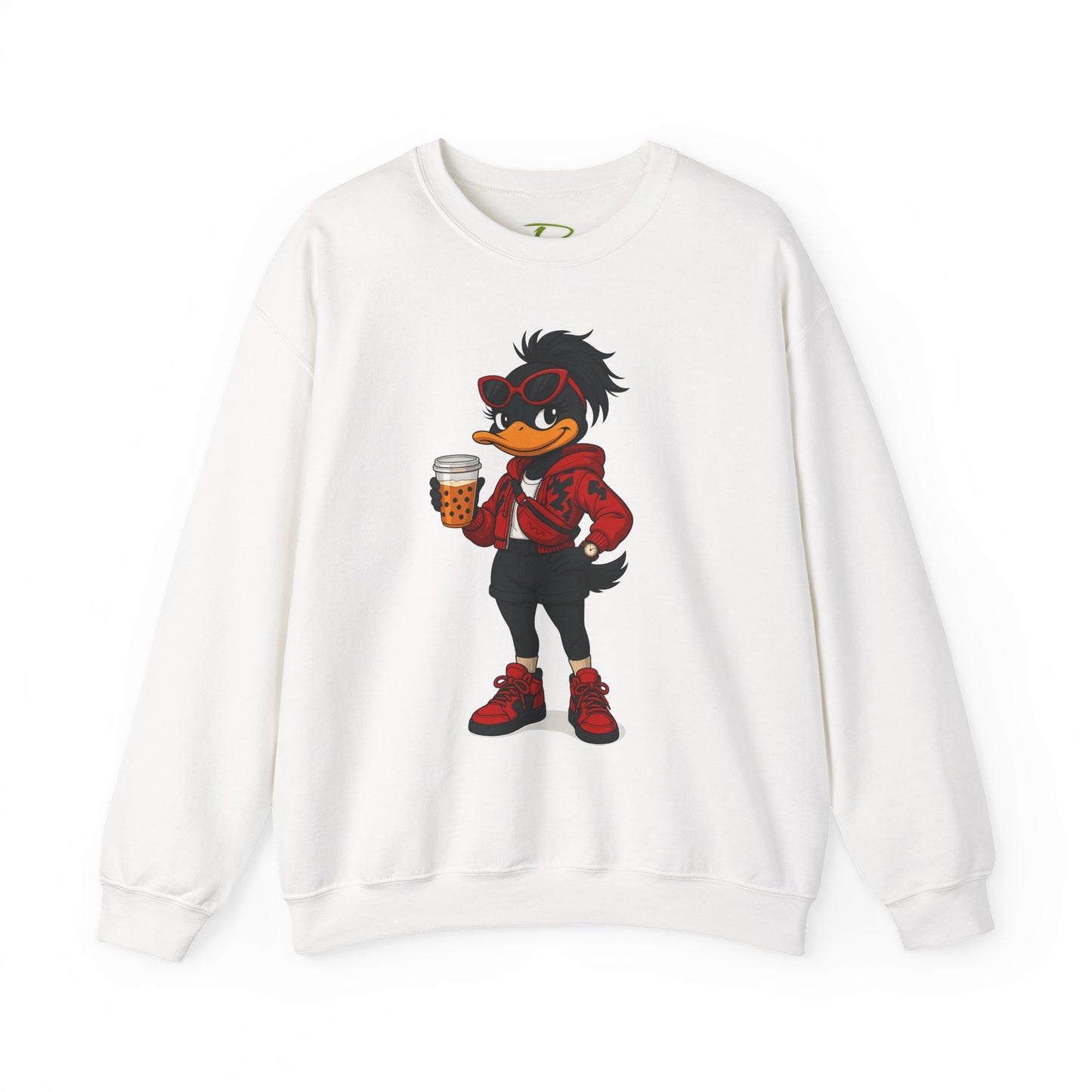 Chic Cartoon Character Sweatshirt - Cozy Women's Crewneck