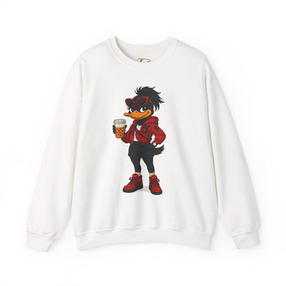 Chic Cartoon Character Sweatshirt - Cozy Women's Crewneck