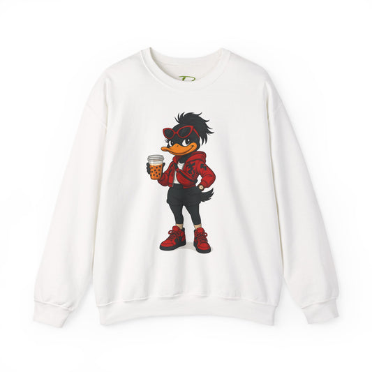 Chic Cartoon Character Sweatshirt - Cozy Women's Crewneck