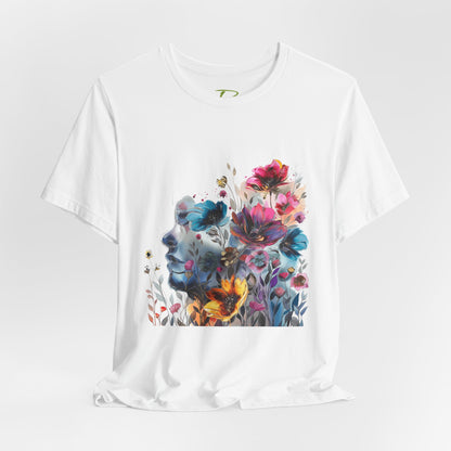 Floral Graphic T-Shirt - Women's Artistic Nature Tee - Lightweight fabric Tee