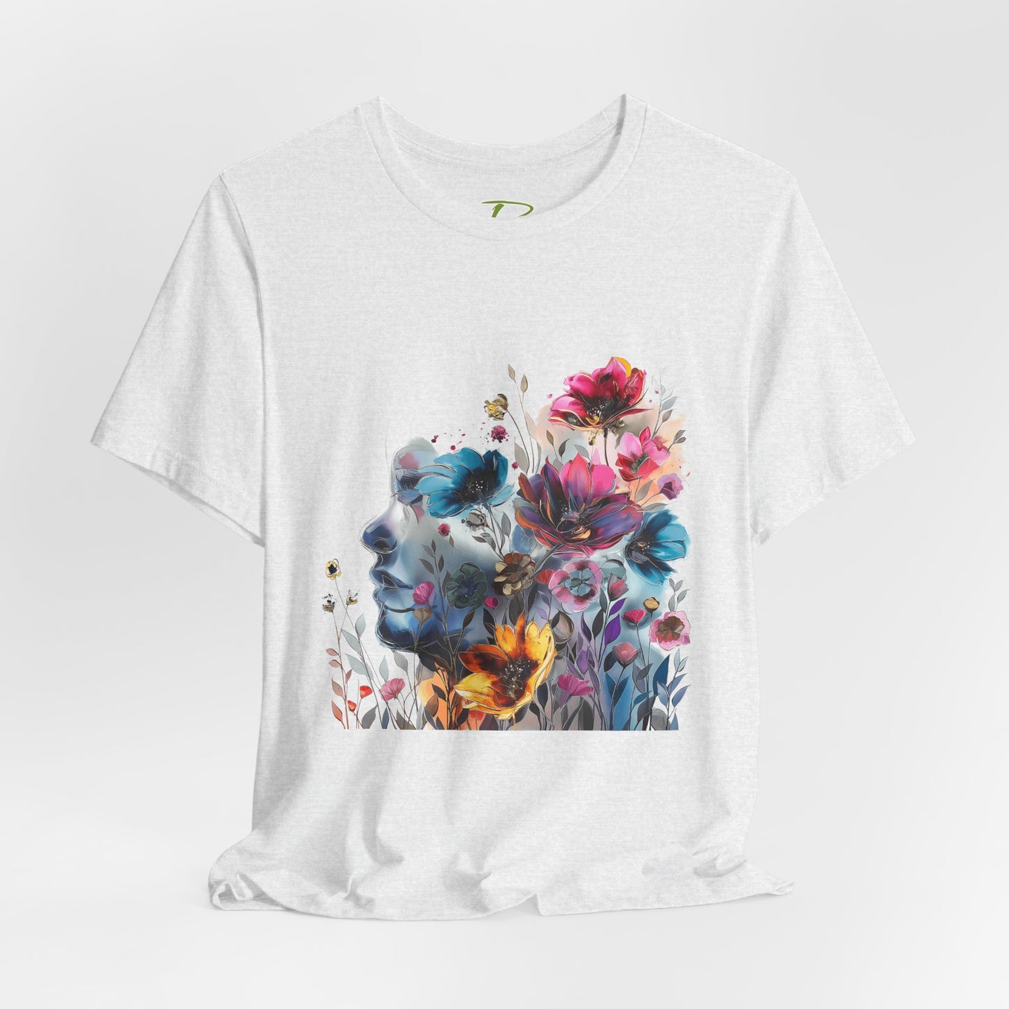 Floral Graphic T-Shirt - Women's Artistic Nature Tee - Lightweight fabric Tee
