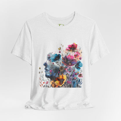 Floral Graphic T-Shirt - Women's Artistic Nature Tee - Lightweight fabric Tee