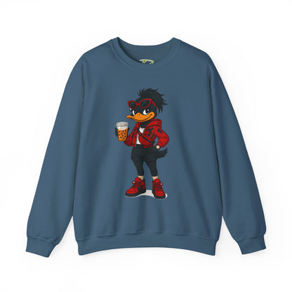 Chic Cartoon Character Sweatshirt - Cozy Women's Crewneck