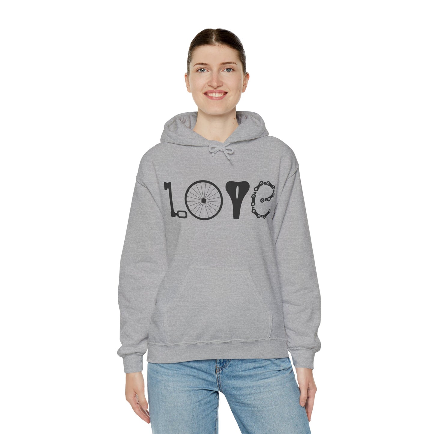 Bicycle Love Hoodie - Mountain Bike Hoodie - Unisex Cycling Hoodie, Cozy Bike Lover Gift & Outdoor Apparel