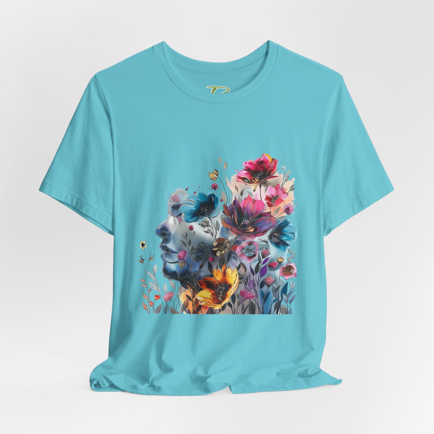 Floral Graphic T-Shirt - Women's Artistic Nature Tee - Lightweight fabric Tee