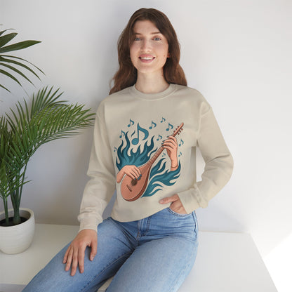 Music Lover Crewneck - Musical Women's Sweatshirt - Artistic Graphic Gift for Musicians