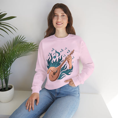 Music Lover Crewneck - Musical Women's Sweatshirt - Artistic Graphic Gift for Musicians