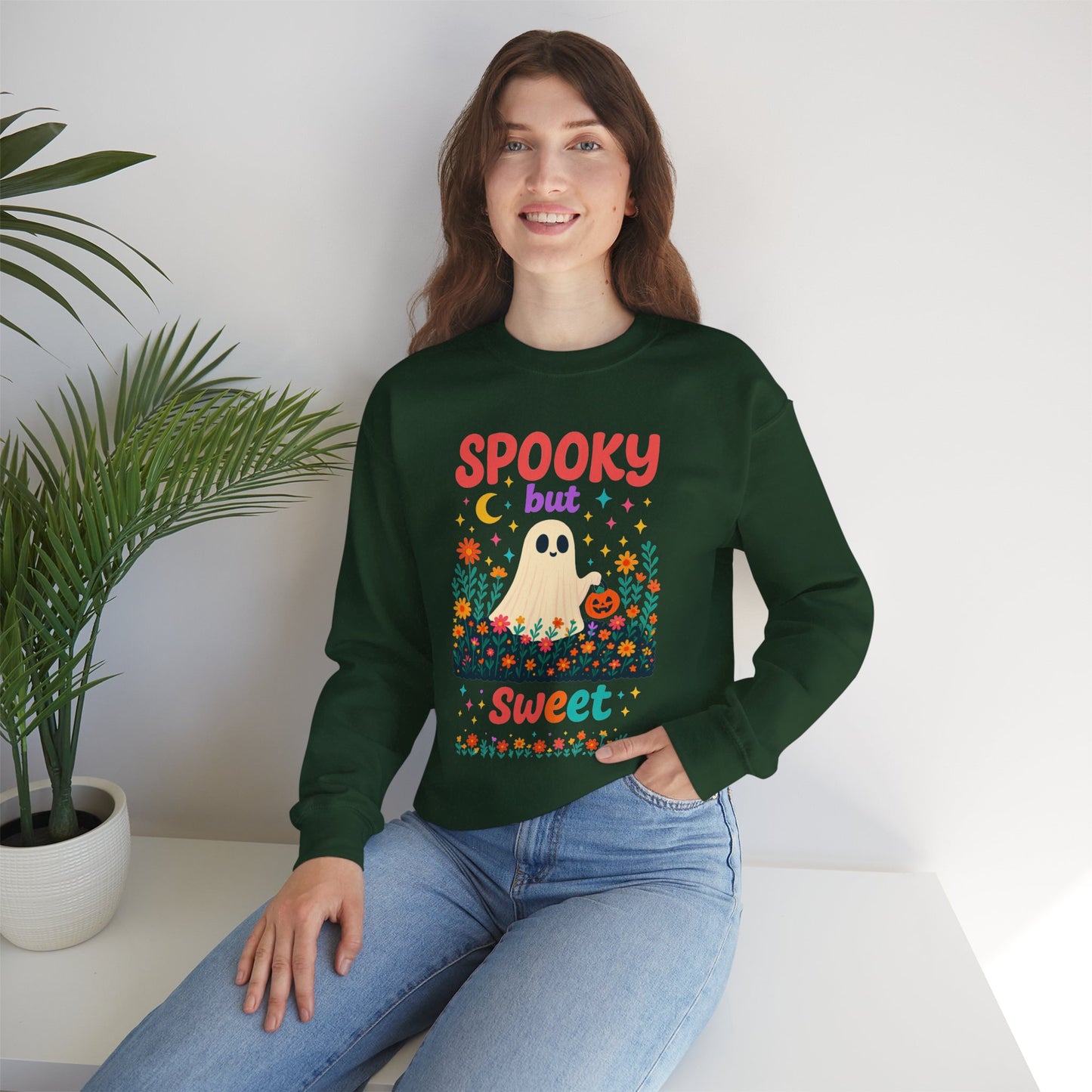 Spooky but Sweet Halloween Sweatshirt – Cute Fall Crewneck