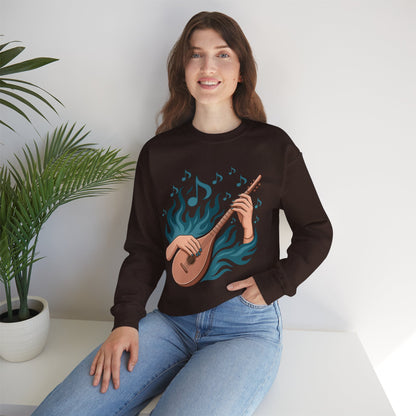 Music Lover Crewneck - Musical Women's Sweatshirt - Artistic Graphic Gift for Musicians