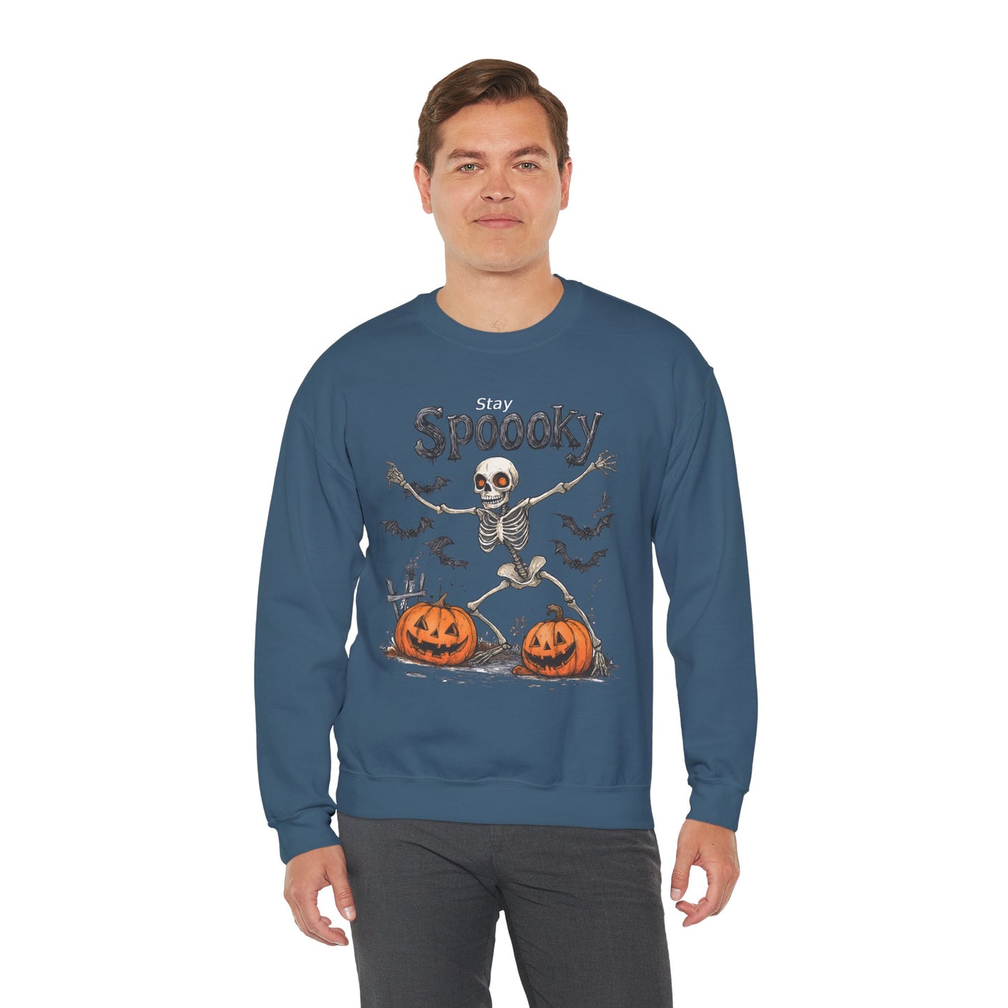Halloween Sweatshirt - Spooky Skeleton Halloween Sweatshirt – Unisex Crewneck, Cozy Fall Sweater & Halloween Gift - Halloween Costume