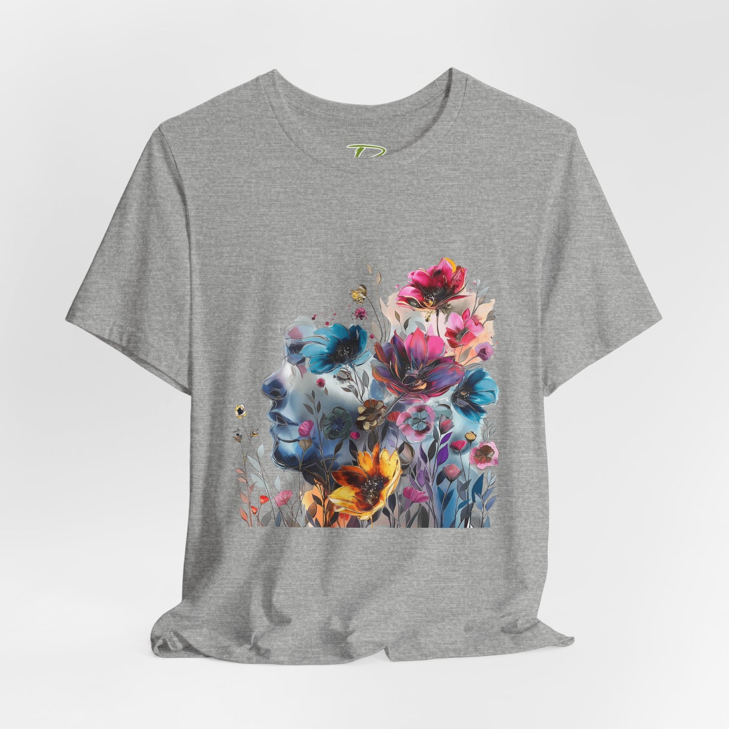 Floral Graphic T-Shirt - Women's Artistic Nature Tee - Lightweight fabric Tee
