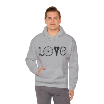 Bicycle Love Hoodie - Mountain Bike Hoodie - Unisex Cycling Hoodie, Cozy Bike Lover Gift & Outdoor Apparel