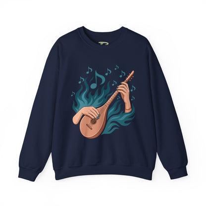 Music Lover Crewneck - Musical Women's Sweatshirt - Artistic Graphic Gift for Musicians