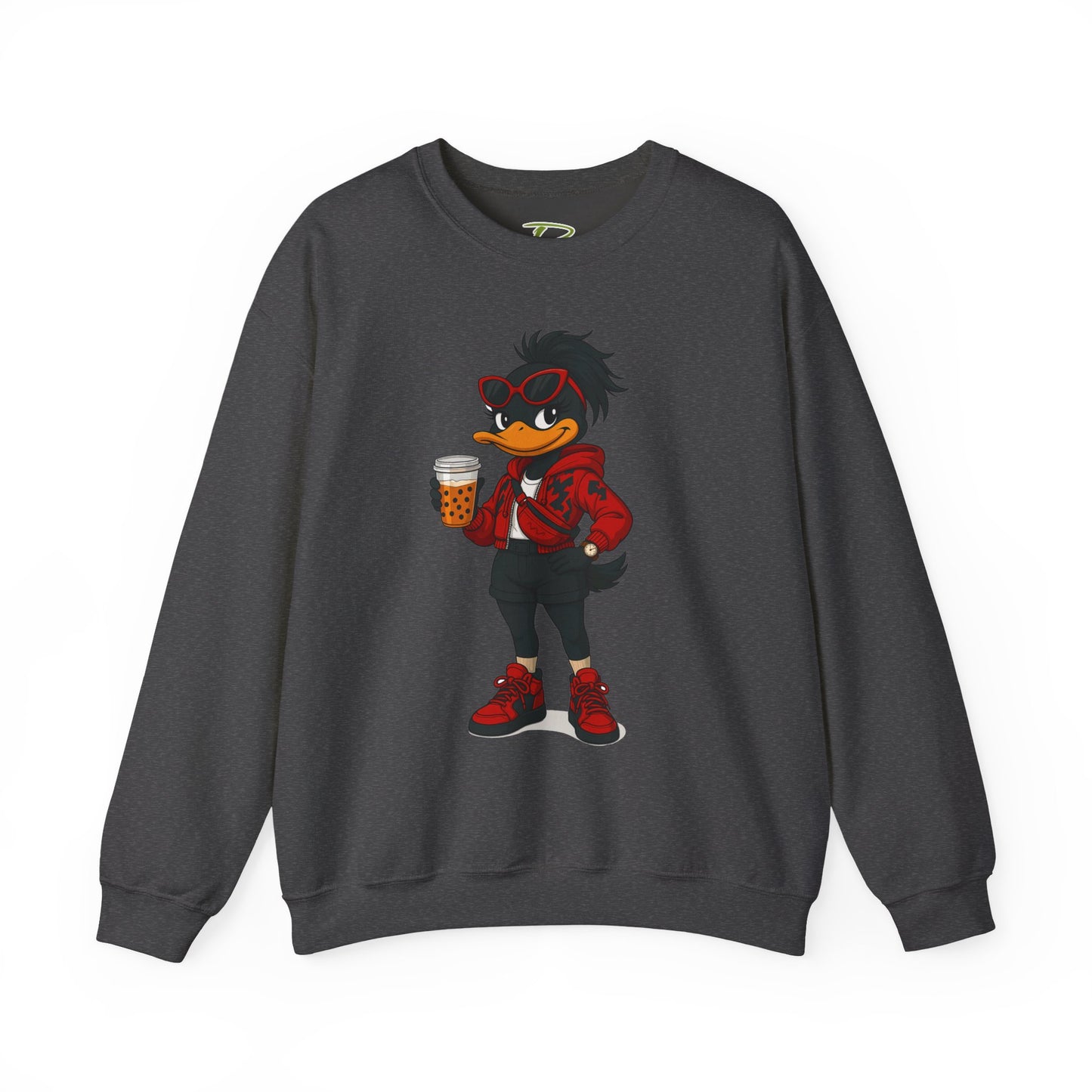 Chic Cartoon Character Sweatshirt - Cozy Women's Crewneck