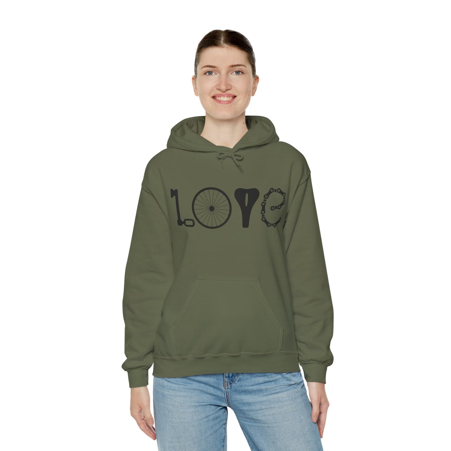 Bicycle Love Hoodie - Mountain Bike Hoodie - Unisex Cycling Hoodie, Cozy Bike Lover Gift & Outdoor Apparel