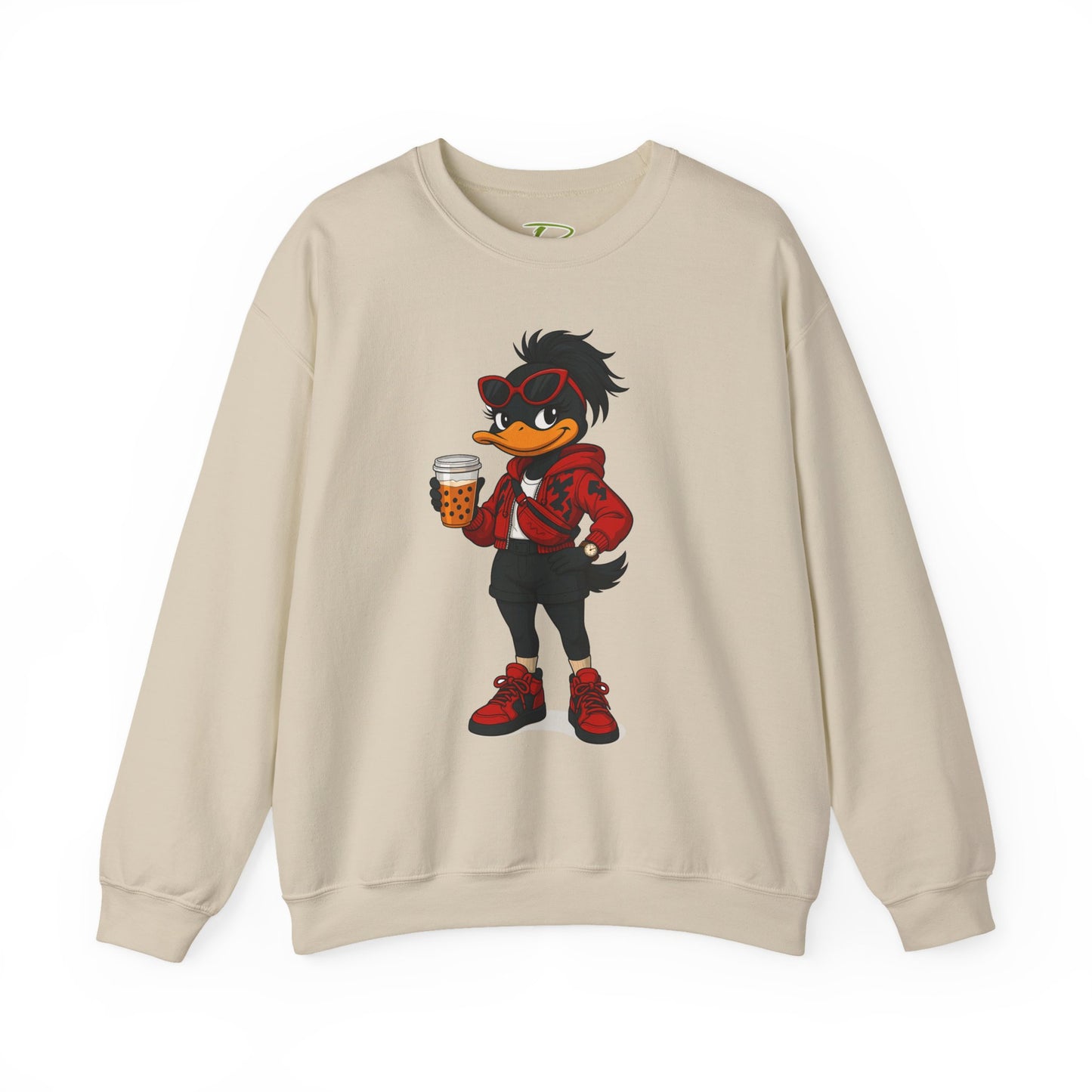 Chic Cartoon Character Sweatshirt - Cozy Women's Crewneck