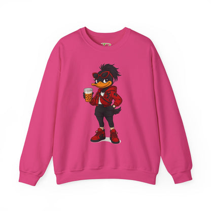 Chic Cartoon Character Sweatshirt - Cozy Women's Crewneck