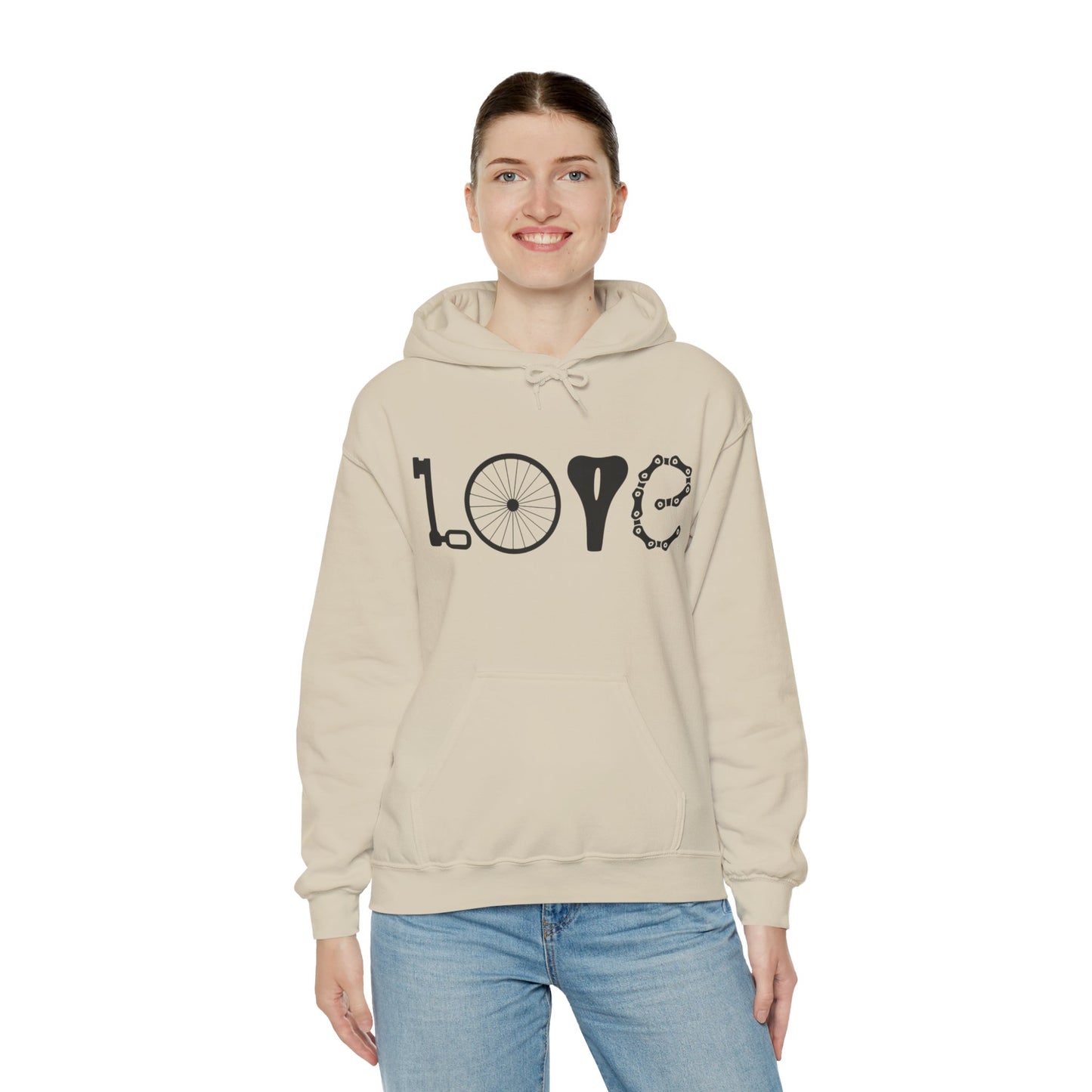 Bicycle Love Hoodie - Mountain Bike Hoodie - Unisex Cycling Hoodie, Cozy Bike Lover Gift & Outdoor Apparel