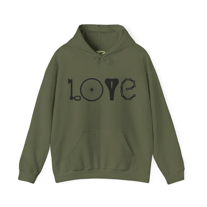 Bicycle Love Hoodie - Mountain Bike Hoodie - Unisex Cycling Hoodie, Cozy Bike Lover Gift & Outdoor Apparel