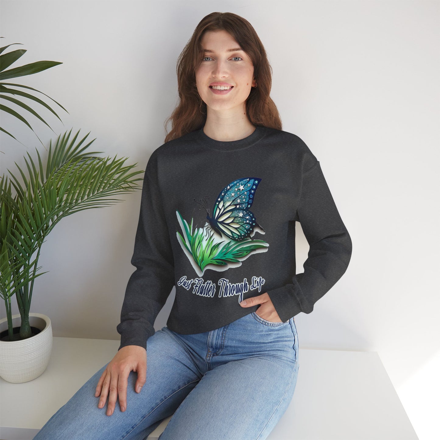 Women’s Butterfly Sweatshirt – Inspirational Crewneck - Nature Lovers Gifts for Her