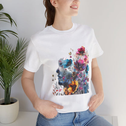 Floral Graphic T-Shirt - Women's Artistic Nature Tee - Lightweight fabric Tee