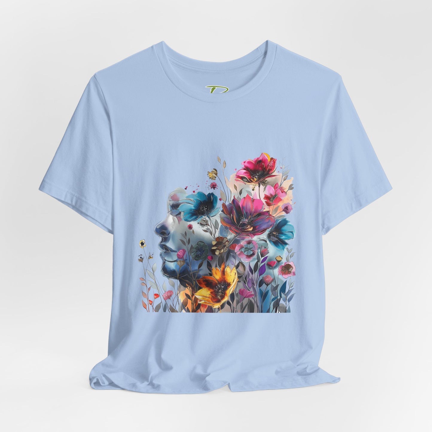 Floral Graphic T-Shirt - Women's Artistic Nature Tee - Lightweight fabric Tee