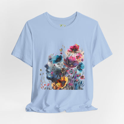 Floral Graphic T-Shirt - Women's Artistic Nature Tee - Lightweight fabric Tee