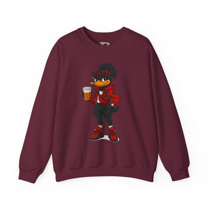 Chic Cartoon Character Sweatshirt - Cozy Women's Crewneck