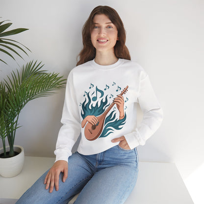 Music Lover Crewneck - Musical Women's Sweatshirt - Artistic Graphic Gift for Musicians
