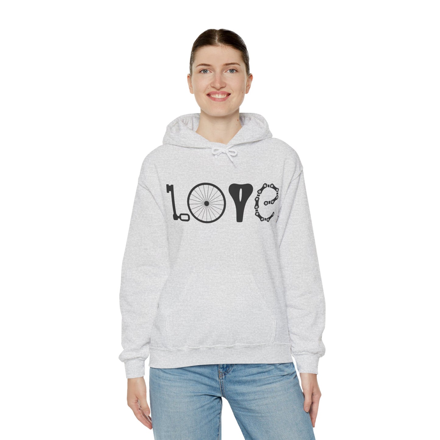 Bicycle Love Hoodie - Mountain Bike Hoodie - Unisex Cycling Hoodie, Cozy Bike Lover Gift & Outdoor Apparel