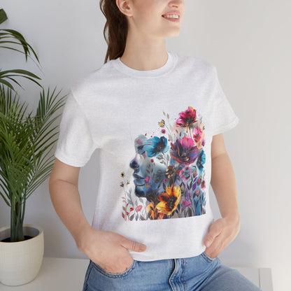 Floral Graphic T-Shirt - Women's Artistic Nature Tee - Lightweight fabric Tee