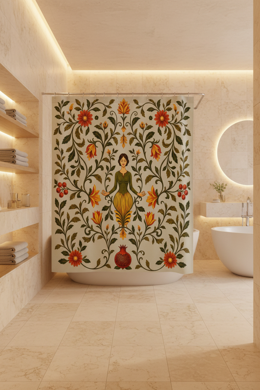 William Morris Sage Green Floral Shower Curtain