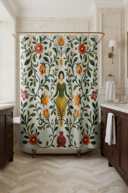 William Morris Sage Green Floral Shower Curtain
