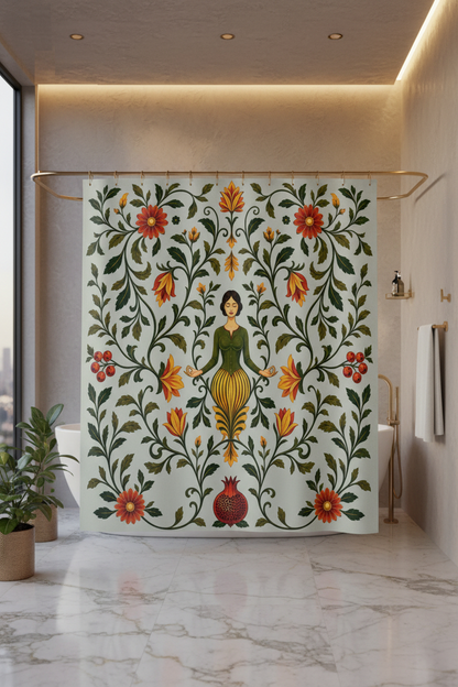 William Morris Sage Green Floral Shower Curtain